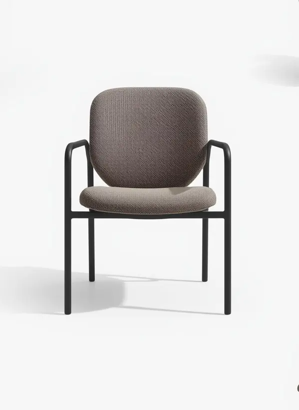 Steel Frame Textured Arm Chair