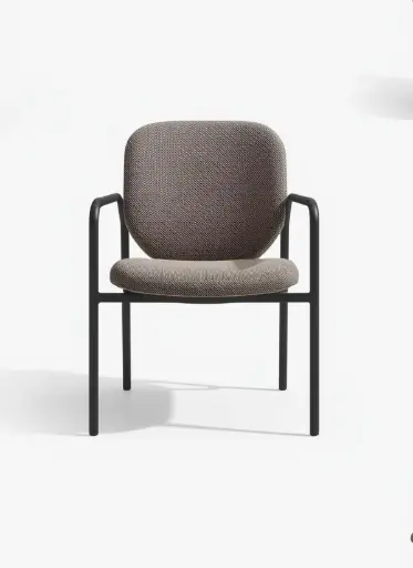 [m5_805706u] Steel Frame Textured Arm Chair